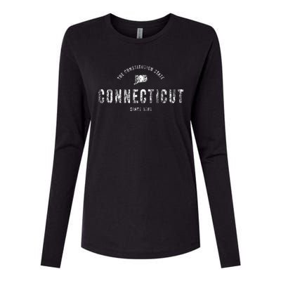 Connecticut Vintage Sports Design Womens Cotton Relaxed Long Sleeve T-Shirt