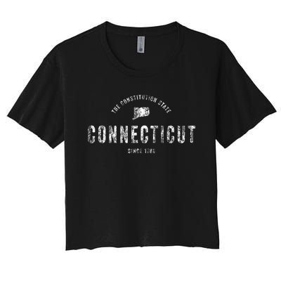 Connecticut Vintage Sports Design Women's Crop Top Tee