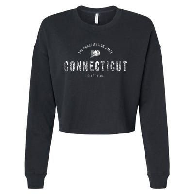 Connecticut Vintage Sports Design Cropped Pullover Crew