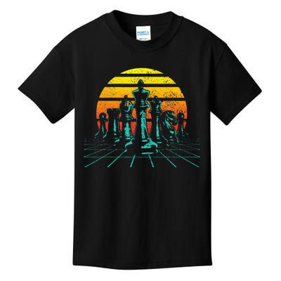 Chess Vintage Sunset Retro Chess Player Kids T-Shirt