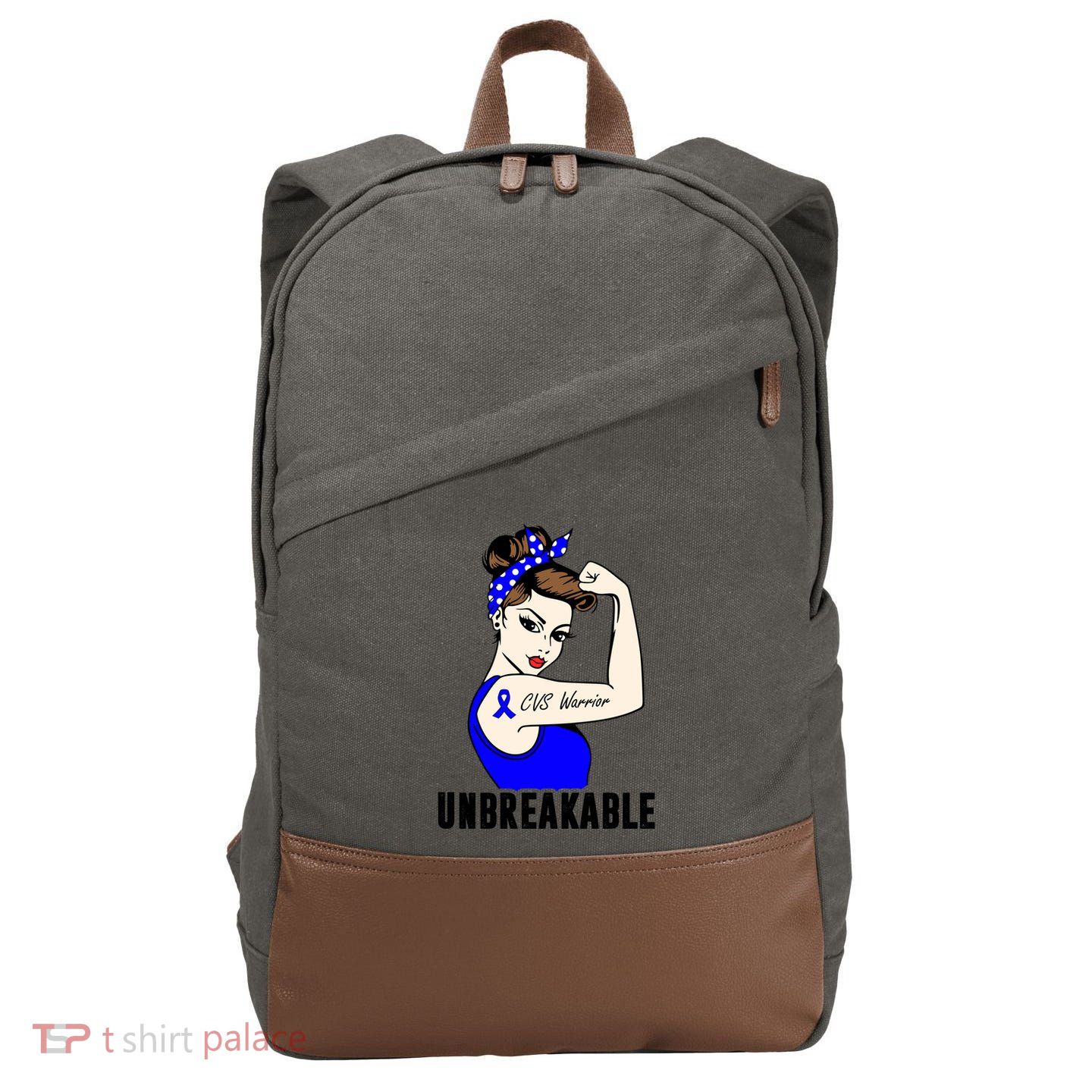 Cyclic Vomiting Syndrome Warrior Unbreakable Strong Cute Gift Cotton Canvas Backpack