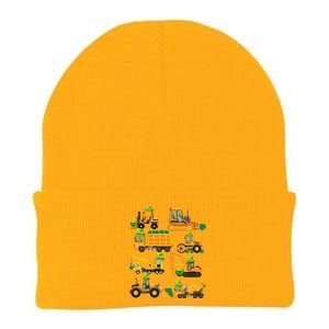 Construction Vehicle St Patricks Day Shamrock Funny Truck Gift Knit Cap Winter Beanie