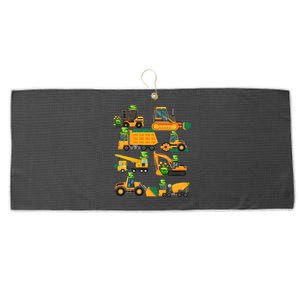 Construction Vehicle St Patricks Day Shamrock Funny Truck Gift Large Microfiber Waffle Golf Towel