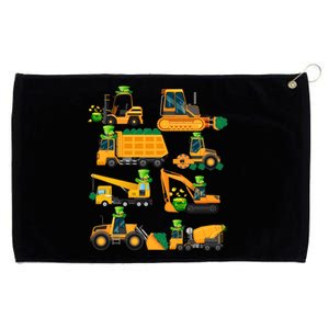 Construction Vehicle St Patricks Day Shamrock Funny Truck Gift Grommeted Golf Towel