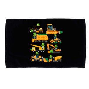 Construction Vehicle St Patricks Day Shamrock Funny Truck Gift Microfiber Hand Towel