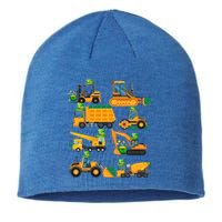 Construction Vehicle St Patricks Day Shamrock Funny Truck Gift Sustainable Beanie