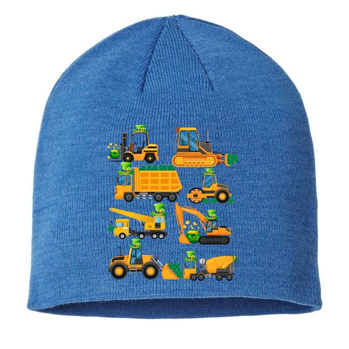 Construction Vehicle St Patricks Day Shamrock Funny Truck Gift Sustainable Beanie