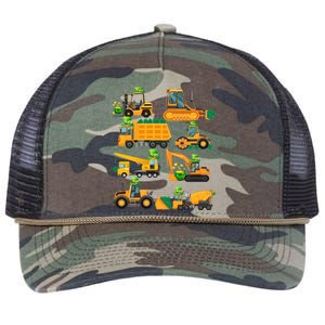 Construction Vehicle St Patricks Day Shamrock Funny Truck Gift Retro Rope Trucker Hat Cap