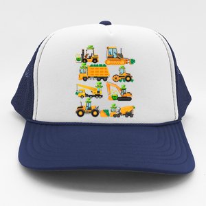 Construction Vehicle St Patricks Day Shamrock Funny Truck Gift Trucker Hat