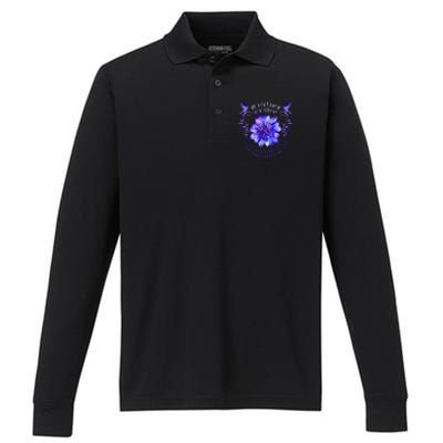 Cyclic Vomiting Syndrome Awareness Flower We DonT Know How Performance Long Sleeve Polo