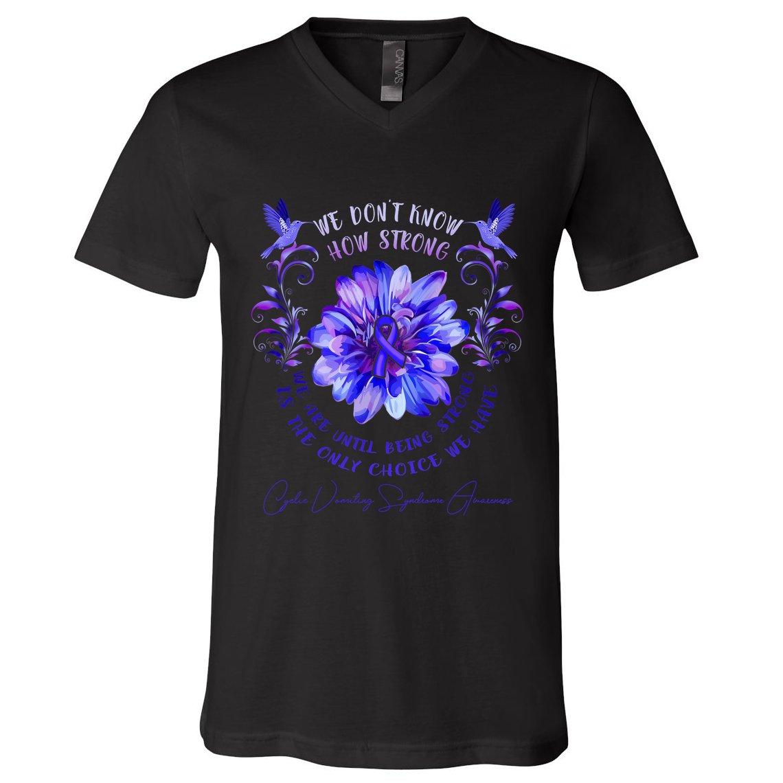 Cyclic Vomiting Syndrome Awareness Flower We DonT Know How V-Neck T-Shirt