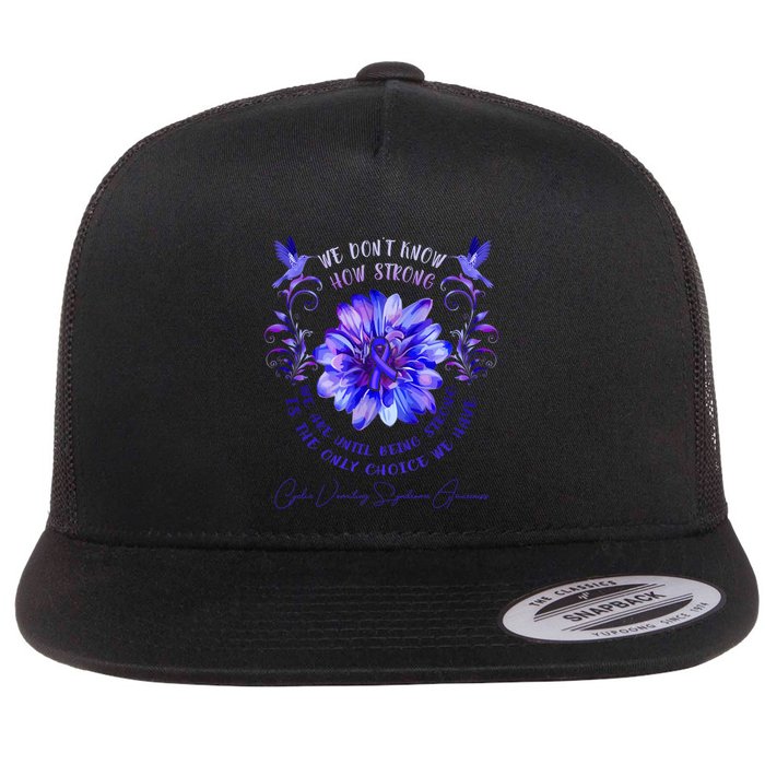 Cyclic Vomiting Syndrome Awareness Flower We DonT Know How Flat Bill Trucker Hat