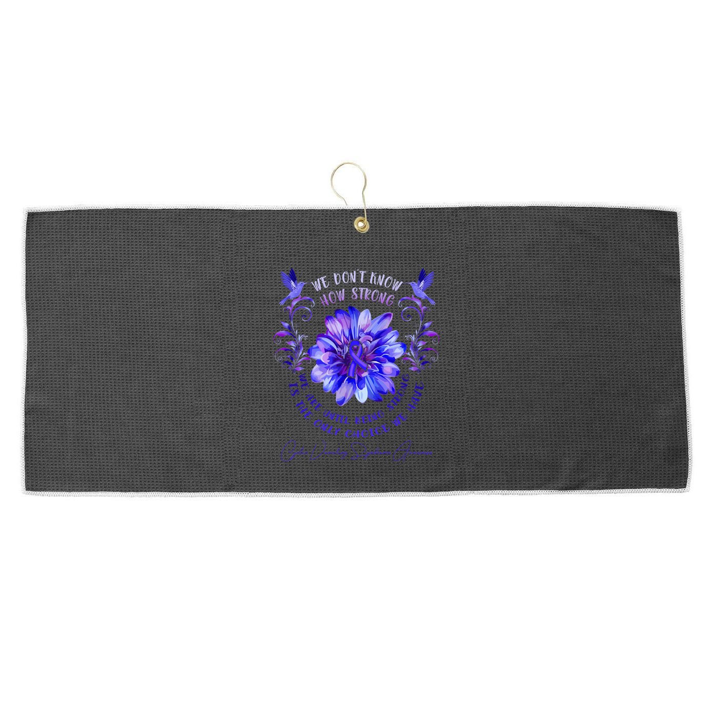 Cyclic Vomiting Syndrome Awareness Flower We DonT Know How Large Microfiber Waffle Golf Towel