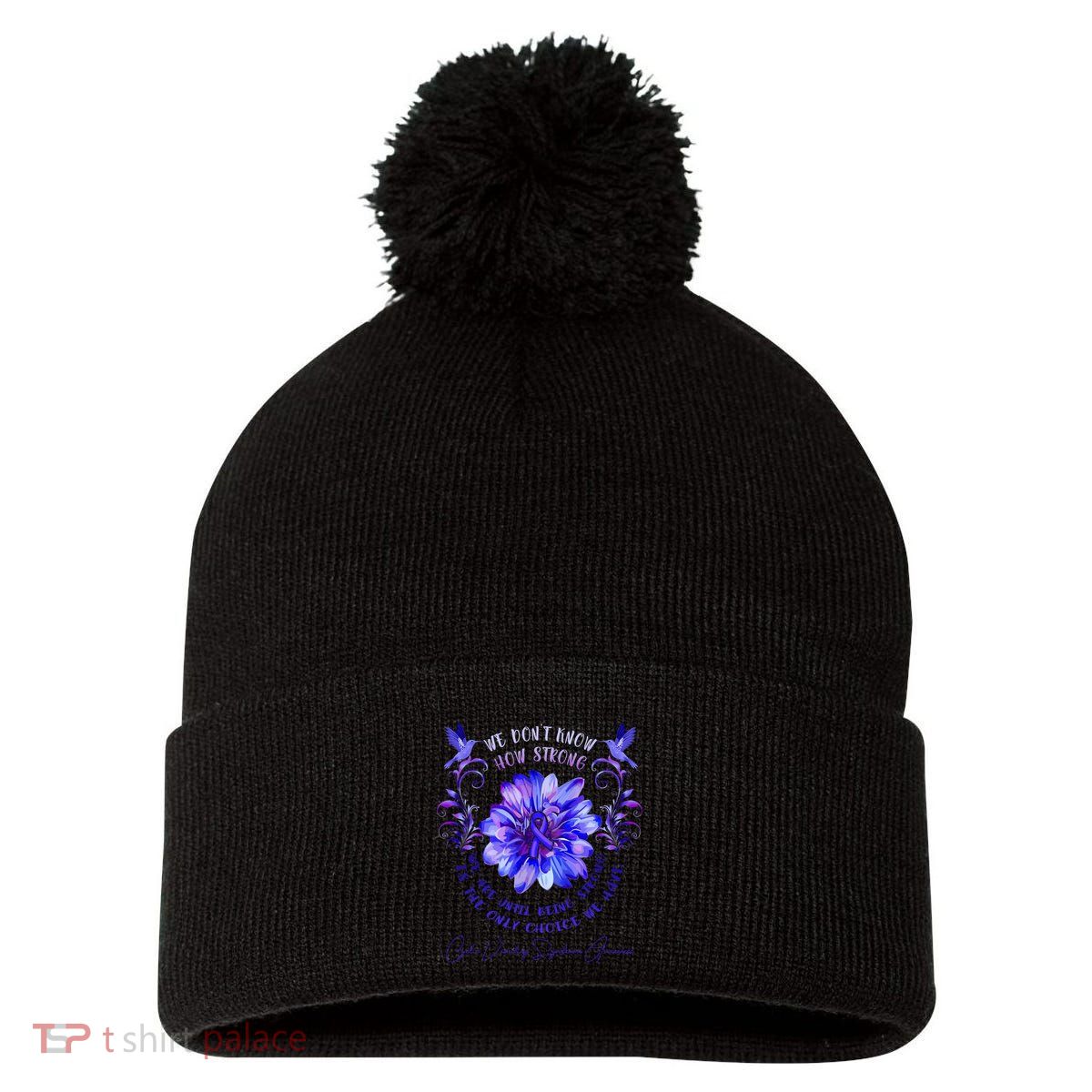 Cyclic Vomiting Syndrome Awareness Flower We DonT Know How Pom Pom 12in Knit Beanie