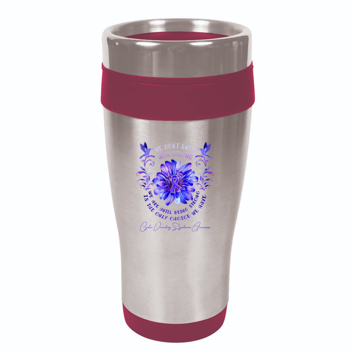 Cyclic Vomiting Syndrome Awareness Flower We DonT Know How 16oz Travel Tumbler