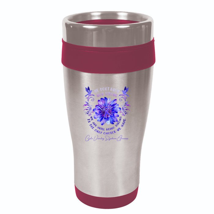 Cyclic Vomiting Syndrome Awareness Flower We DonT Know How 16oz Travel Tumbler