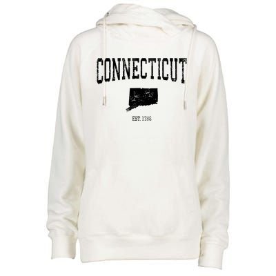 Connecticut Vintage Sports Design Ct Womens Funnel Neck Pullover Hood