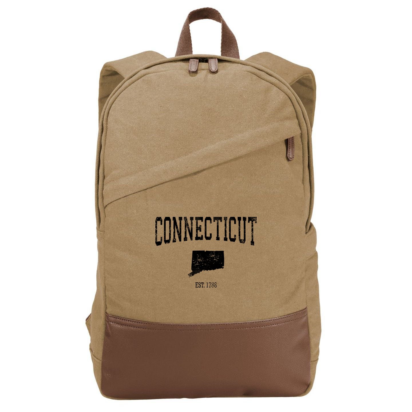 Connecticut Vintage Sports Design Ct Cotton Canvas Backpack
