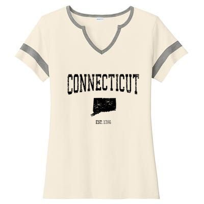 Connecticut Vintage Sports Design Ct Ladies Halftime Notch Neck Tee