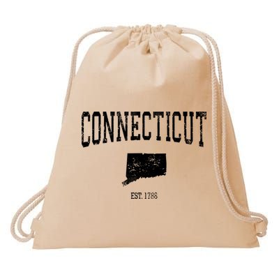 Connecticut Vintage Sports Design Ct Drawstring Bag