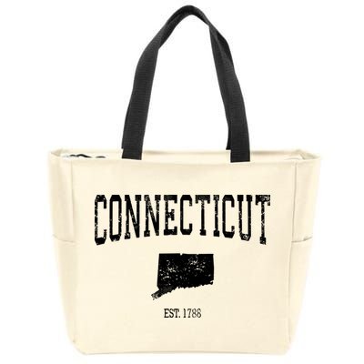 Connecticut Vintage Sports Design Ct Zip Tote Bag