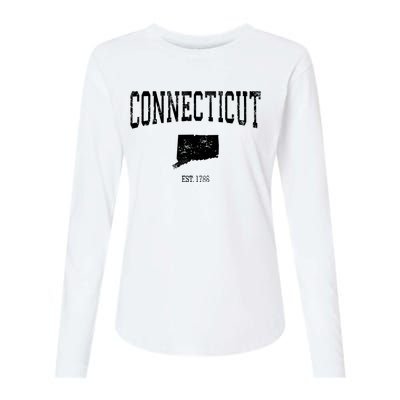 Connecticut Vintage Sports Design Ct Womens Cotton Relaxed Long Sleeve T-Shirt