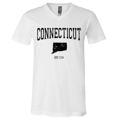 Connecticut Vintage Sports Design Ct V-Neck T-Shirt