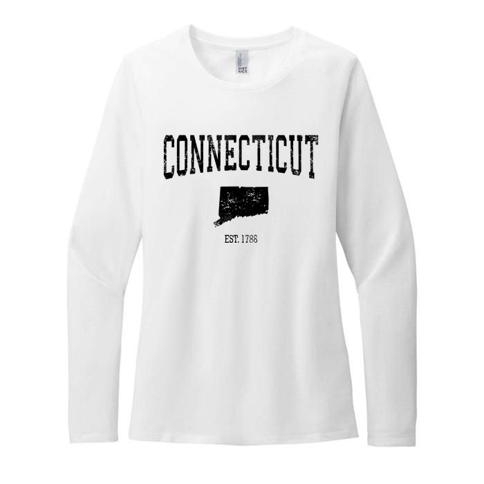 Connecticut Vintage Sports Design Ct Womens CVC Long Sleeve Shirt