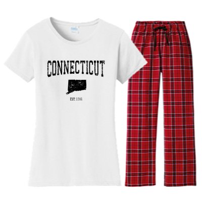 Connecticut Vintage Sports Design Ct Women's Flannel Pajama Set