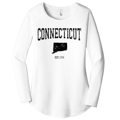 Connecticut Vintage Sports Design Ct Women's Perfect Tri Tunic Long Sleeve Shirt