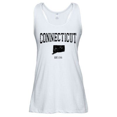 Connecticut Vintage Sports Design Ct Ladies Essential Flowy Tank