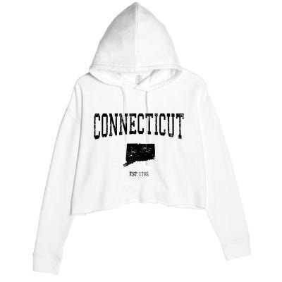 Connecticut Vintage Sports Design Ct Crop Fleece Hoodie