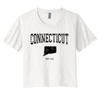 Connecticut Vintage Sports Design Ct Women's Crop Top Tee