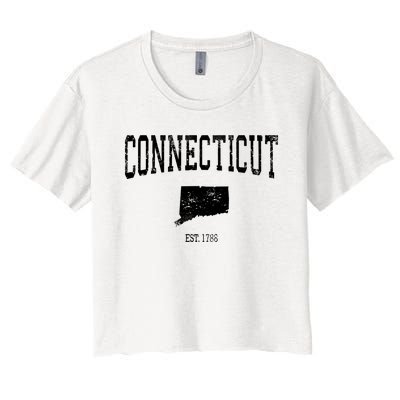 Connecticut Vintage Sports Design Ct Women's Crop Top Tee