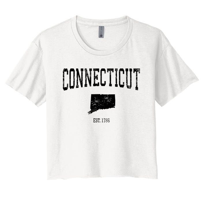 Connecticut Vintage Sports Design Ct Women's Crop Top Tee