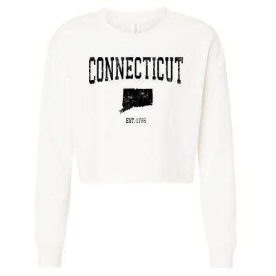 Connecticut Vintage Sports Design Ct Cropped Pullover Crew