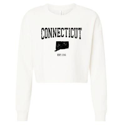 Connecticut Vintage Sports Design Ct Cropped Pullover Crew