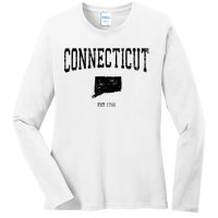 Connecticut Vintage Sports Design Ct Ladies Long Sleeve Shirt