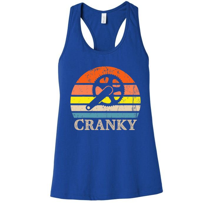 Cranky Vintage Sun Bicycle Lovers Cycling Bike Women's Racerback Tank