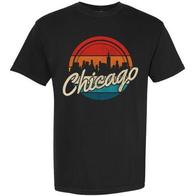 Chicago Vintage Skyline Retro Illinois Pride Gift Garment-Dyed Heavyweight T-Shirt