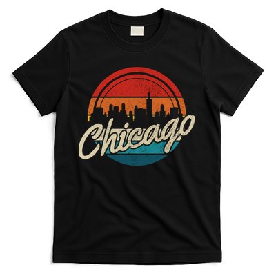Chicago Vintage Skyline Retro Illinois Pride Gift T-Shirt
