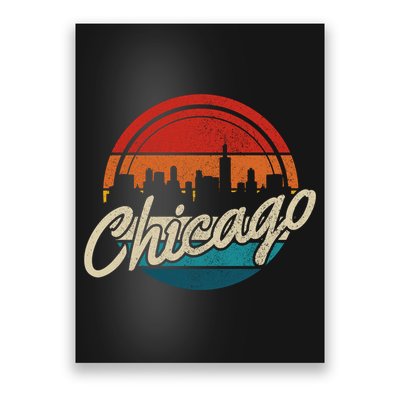 Chicago Vintage Skyline Retro Illinois Pride Gift Poster