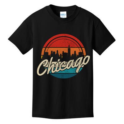 Chicago Vintage Skyline Retro Illinois Pride Gift Kids T-Shirt