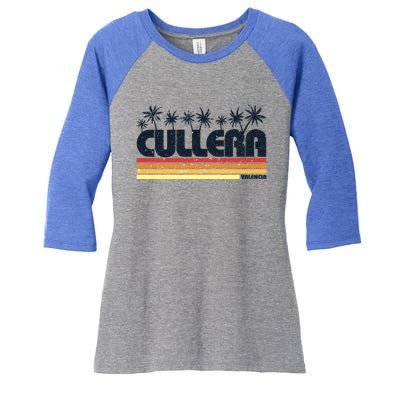 Cullera Valencia Spain Retro Tourism Meaningful Gift Women's Tri-Blend 3/4-Sleeve Raglan Shirt