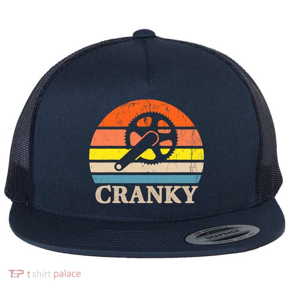 Cranky Vintage Sun Bicycle Lovers Cycling Bike Flatbill Hat