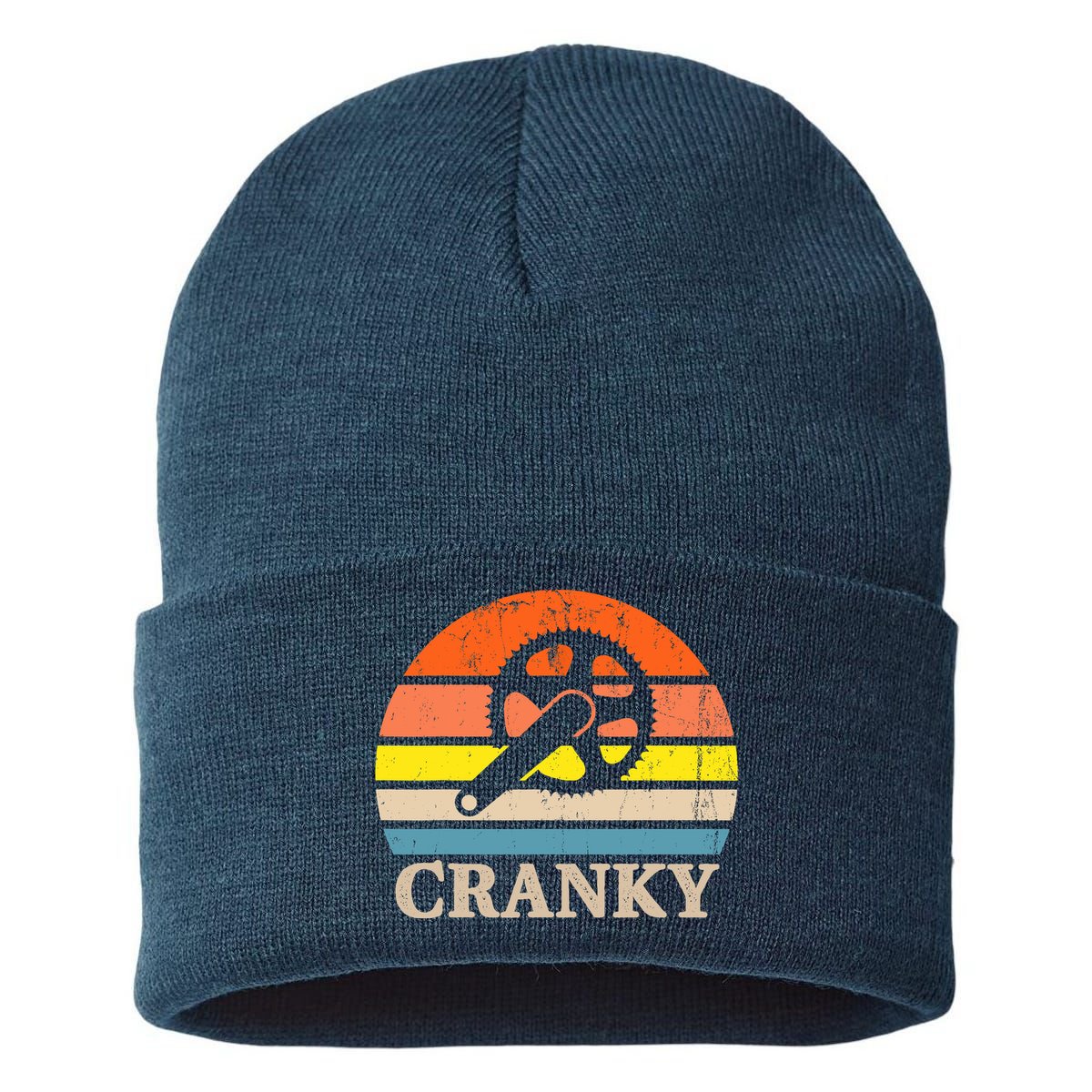 Cranky Vintage Sun Bicycle Lovers Cycling Bike Sustainable Knit Beanie