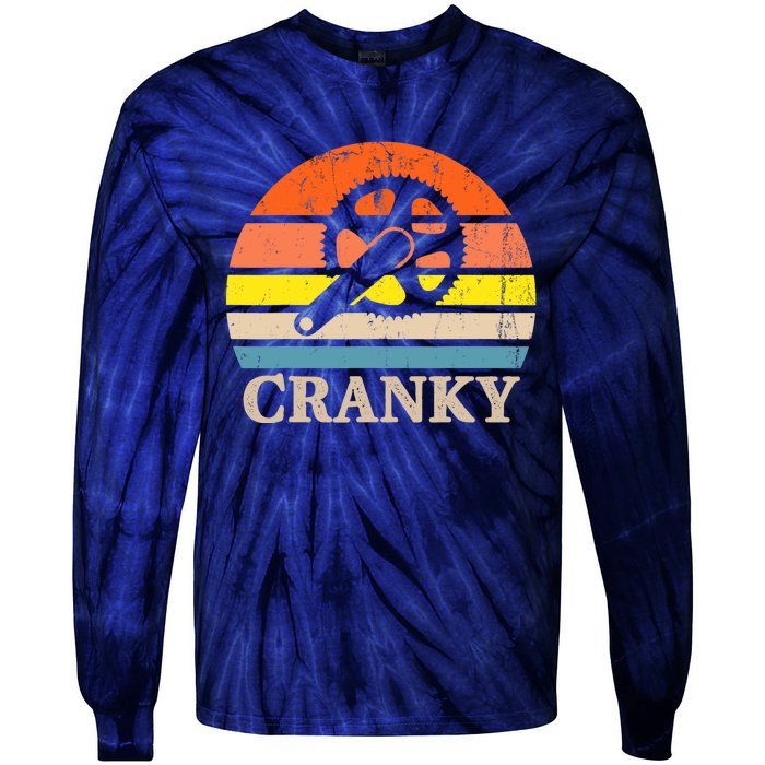 Cranky Vintage Sun Bicycle Lovers Cycling Bike Tie-Dye Long Sleeve Shirt