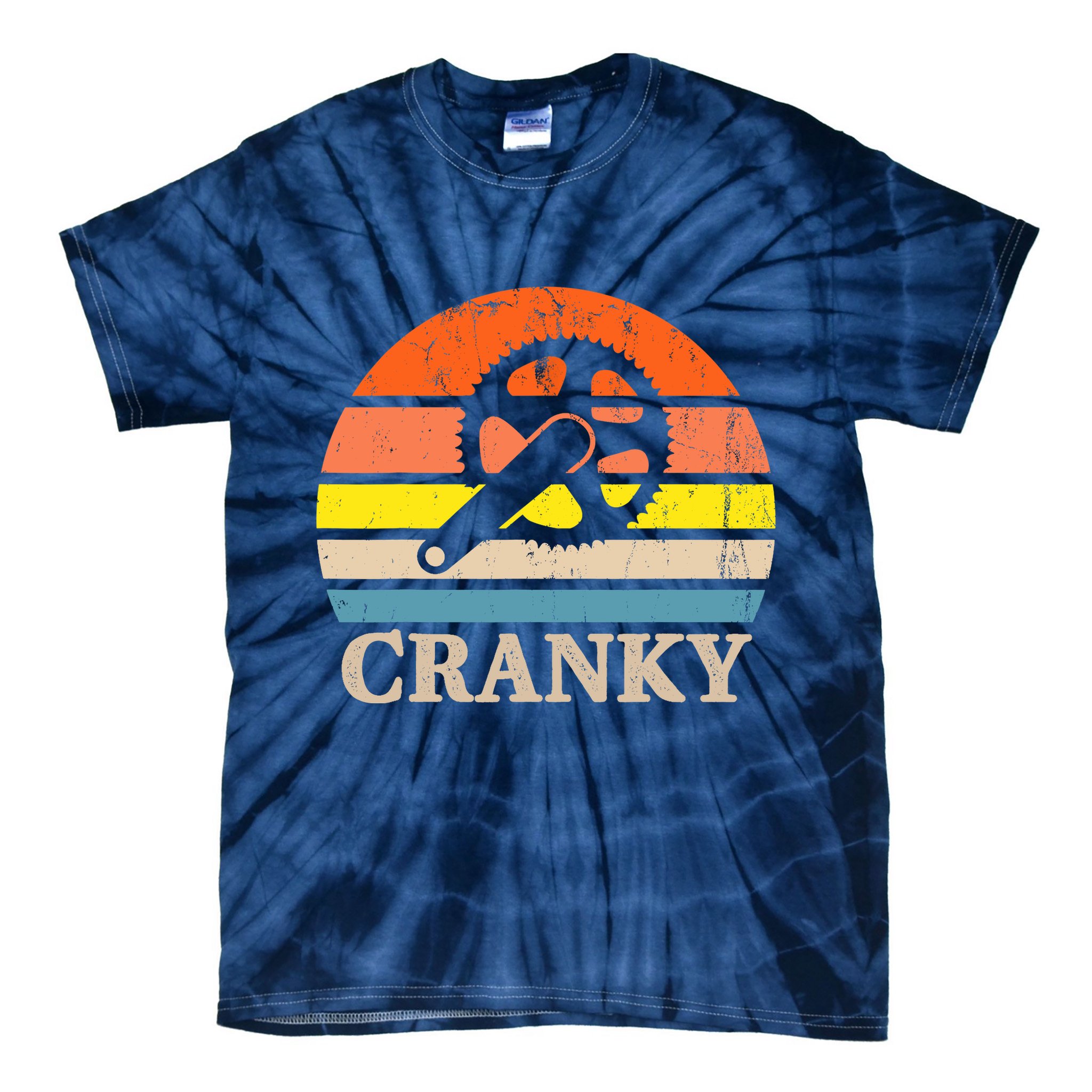 Cranky Vintage Sun Bicycle Lovers Cycling Bike Tie-Dye T-Shirt