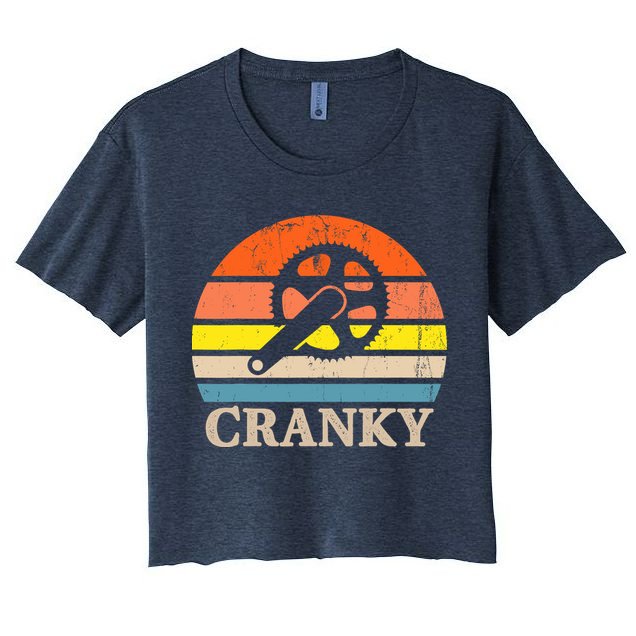 Cranky Vintage Sun Bicycle Lovers Cycling Bike Crop Top