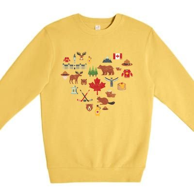 Canadian Vintage Symbols Canada Flag Maple Leaf Rcmp Cute Gift Premium Crewneck Sweatshirt